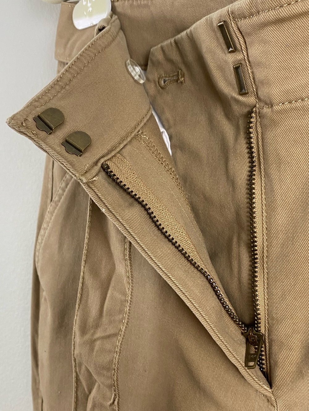 J. Crew Factory Twill Wide Leg Tie Waist Chino Pant | Camel - Picture 11 of 15